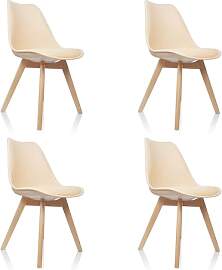 hjh OFFICE 4er Set Esszimmerstühle Scandi