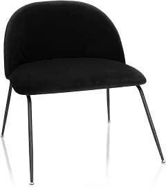 hjh OFFICE 645053 Samt Stuhl VELVO Schwarz