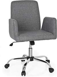 hjh OFFICE 723030 Living Stuhl Flow Stoff Grau