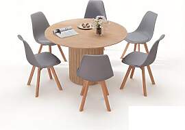 HJhomeheart 120 cm runder Esstisch mit 6