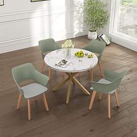 HJhomeheart Nordisches Esstisch und Stuhlset,