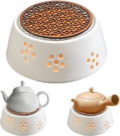 HJYDGJ Stövchen Keramik Teekanne Wärmer - Weiß, 