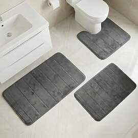 HNCY Badematte Set 3-teilig, Badezimmerteppich