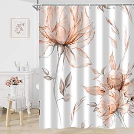 Hnmdmyi Duschvorhang Aquarell Blumen 180x200,