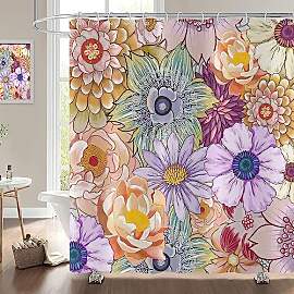 Hnmdmyi Duschvorhang Boho Blumen 180x180,