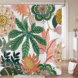 Hnmdmyi Duschvorhang Boho Blumen 180x200,