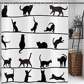 Hnmdmyi Duschvorhang Lustig Katze 120x180,