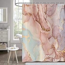 Hnmdmyi Duschvorhang Marmor Rosa 180x200, Lila
