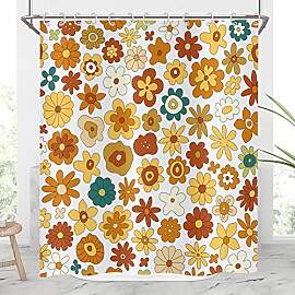 Hnmdmyi Duschvorhang Retro Boho Blumen 90x180,