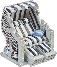 Hobbyfun Mini Strandkorb blau-Weiss 7 cm Figur