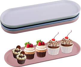 Hocadrv 6 Stück Tablett Oval Dekotablett Kleines