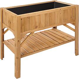 Hochbeet mit Ablage 119x57x90cm - braun