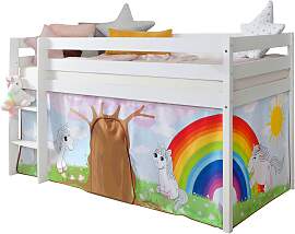 Hochbett Holz Malte ca. 90x200 cm Weiß Einhorn