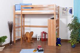 Hochbett / Kinderbett Dominik Buche Vollholz