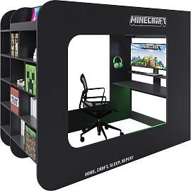 Hochbett Minecraft ca. 120x200 cm Schwarz