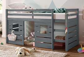 Hochbett OTTO HOME "Alpi", grau, B:103cm 