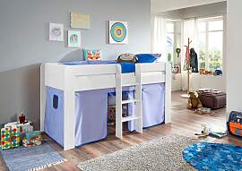 Hochbett RELITA "Andi", blau (buche