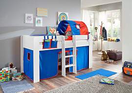 Hochbett RELITA "Andi", blau (buche