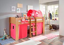 Hochbett RELITA "Andi", pink (buche