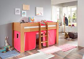 Hochbett RELITA "Andi", pink (buche