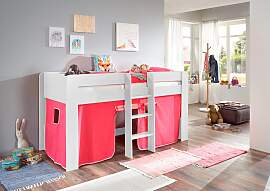 Hochbett RELITA "Andi", pink (buche