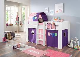 Hochbett RELITA "Andi", rosa (buche