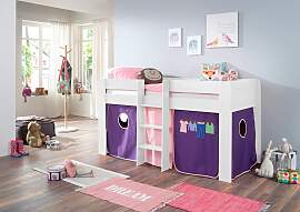 Hochbett RELITA "Andi", rosa (buche