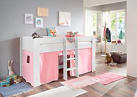 Hochbett RELITA "Andi", rosa (buche