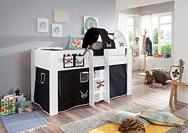 Hochbett RELITA "Andi", schwarz (buche