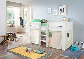 Hochbett RELITA "Andi", weiß (buche