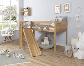 Hochbett TICAA "Ekki", beige (buche