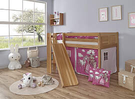 Hochbett TICAA "Ekki", beige (buche