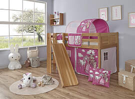 Hochbett TICAA "Ekki", beige (buche