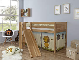 Hochbett TICAA "Ekki", beige (buche