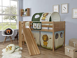 Hochbett TICAA "Ekki", beige (buche