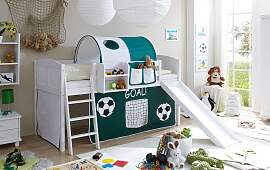 Hochbett TICAA "Ekki", weiß (kiefer