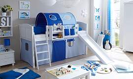 Hochbett TICAA "Ekki", weiß (kiefer