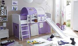 Hochbett TICAA "Ekki", weiß (kiefer