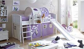 Hochbett TICAA "Ekki", weiß (kiefer