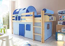 Hochbett TICAA "Malte", blau (kiefer