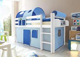 Hochbett TICAA "Malte", blau (kiefer