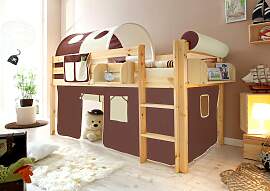 Hochbett TICAA "Malte", braun (kiefer