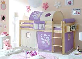 Hochbett TICAA "Malte", lila (kiefer