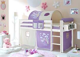 Hochbett TICAA "Malte", lila (kiefer