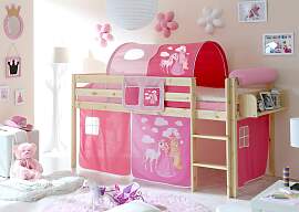 Hochbett TICAA "Malte", rosa (kiefer