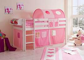 Hochbett TICAA "Malte", rosa (kiefer