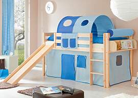 Hochbett TICAA "Manuel", blau (kiefer