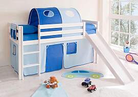 Hochbett TICAA "Manuel", blau (kiefer