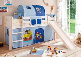 Hochbett TICAA "Manuel", blau (kiefer