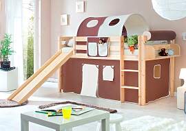 Hochbett TICAA "Manuel", braun (kiefer